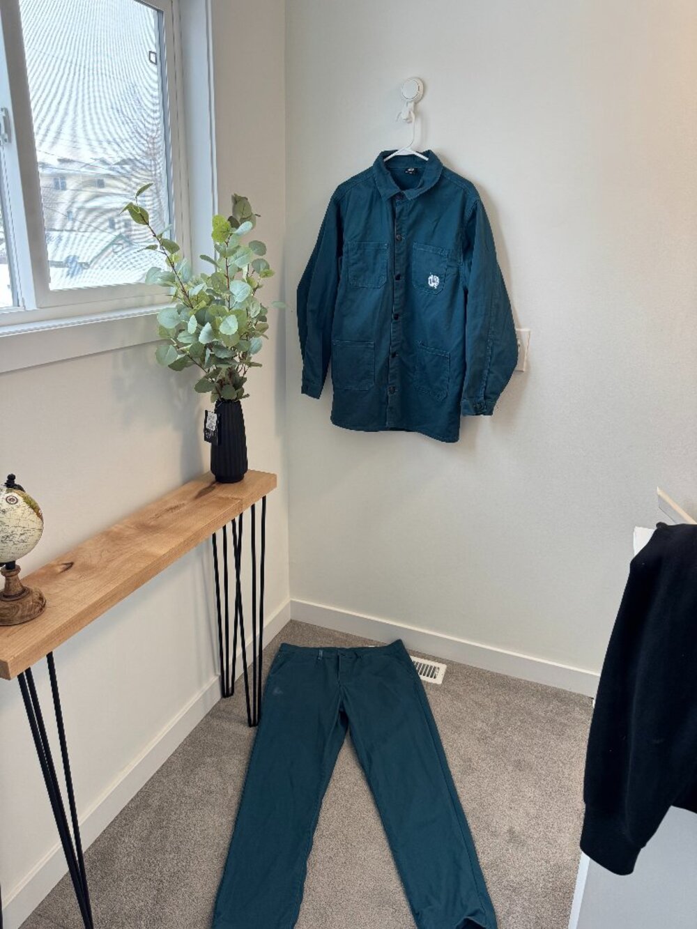 Roadies of 66 Bottle Green Twill Set Shirt L Pants 34 Like New